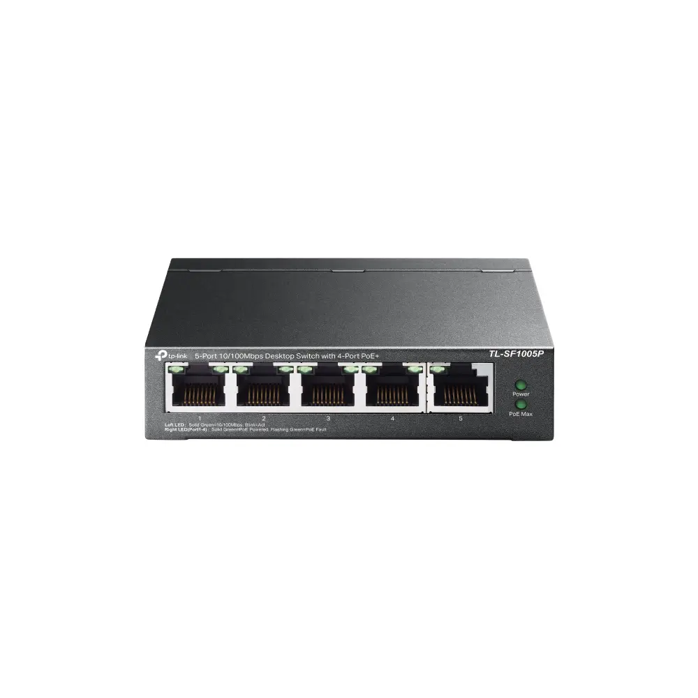 TP-Link 5-Port 10/100Mbps Desktop Switch with 4-Port PoE+. TL-SF1005P - Image 3