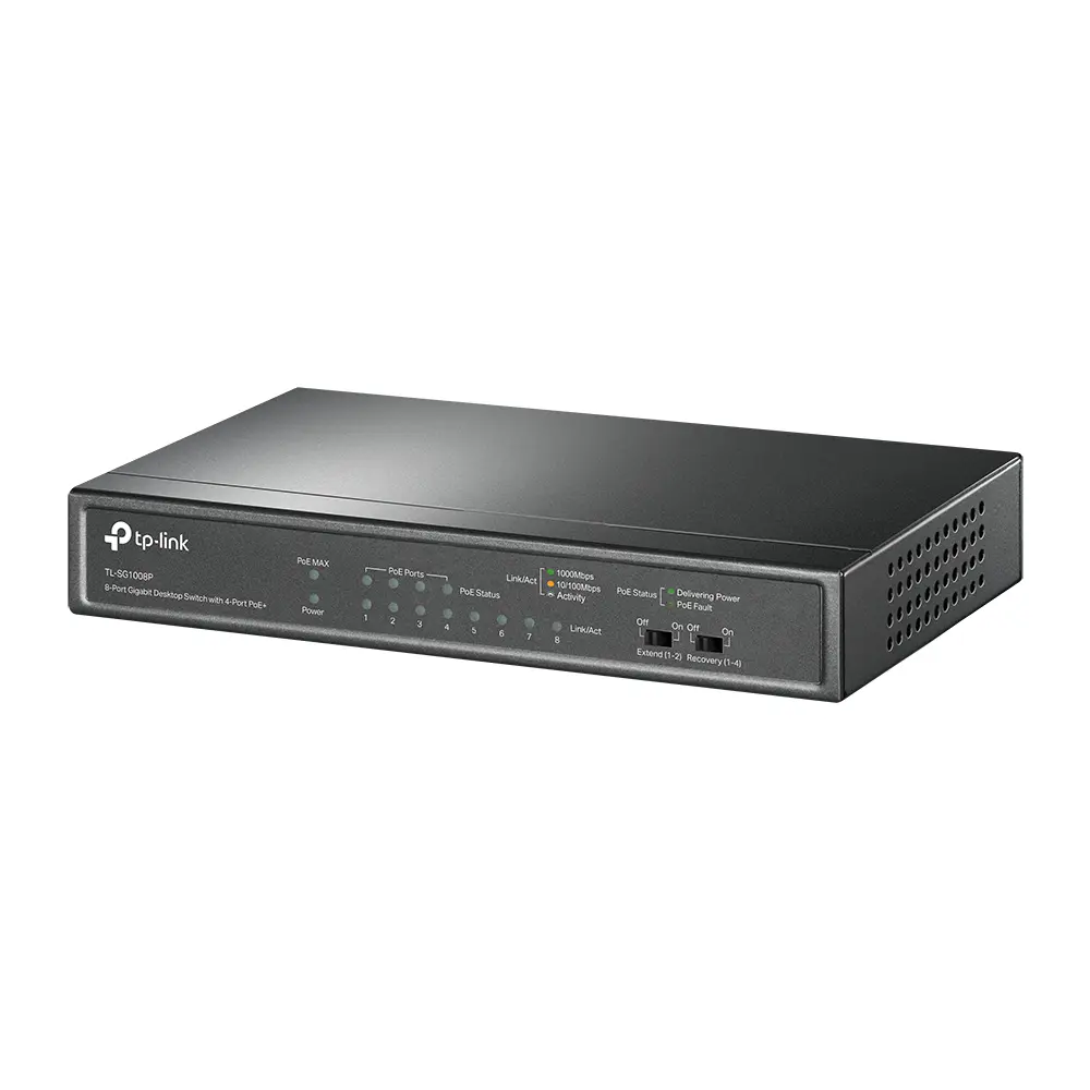 TP-Link 8-Port Gigabit Desktop Switch with 4-Port PoE. Sturdy metal case. TL-SG1008P - Image 2